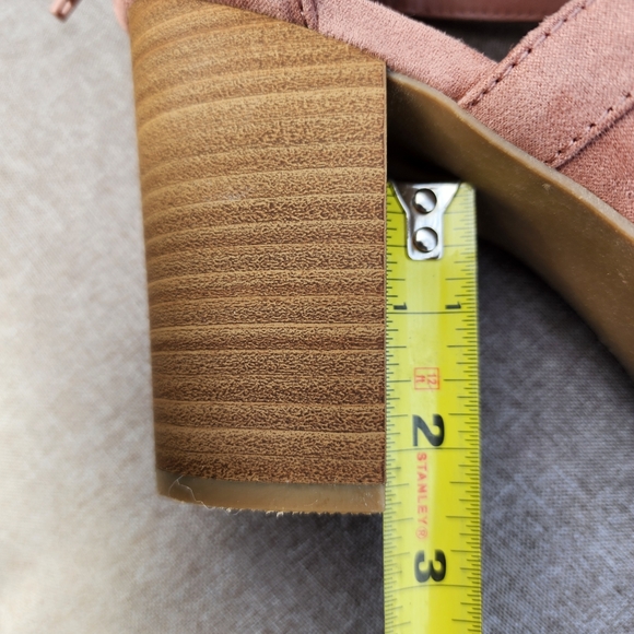 Lauren Conrad mauve pink suede open toe boots Size 8.5 - Picture 15 of 16